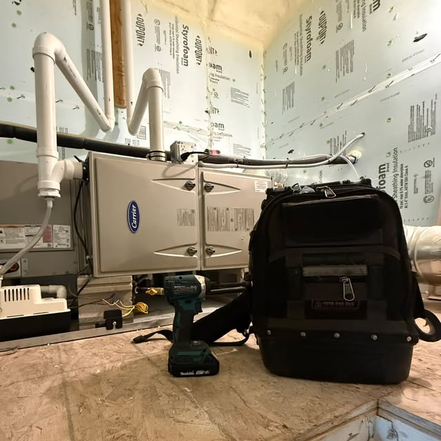 Carrier furnace installed by Shadow Heating and Cooling